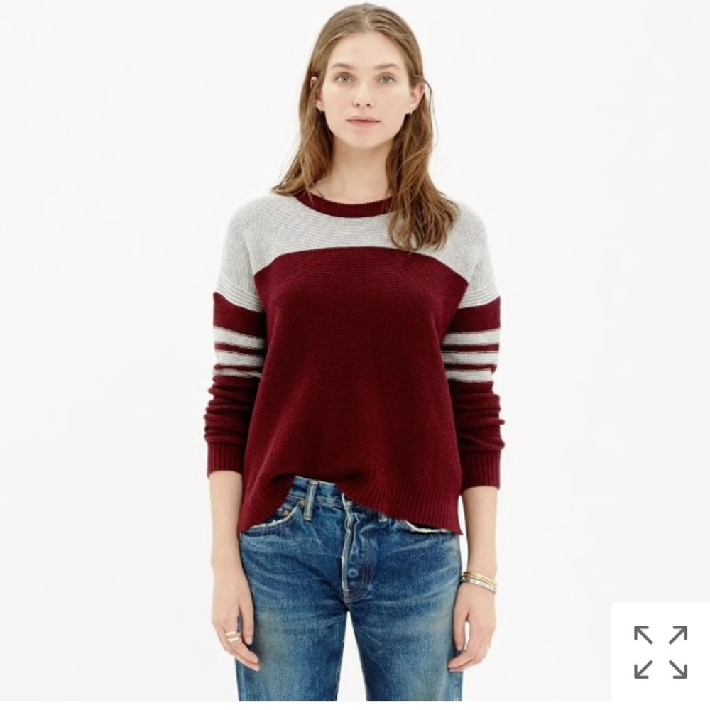 Madewell colorblock texturework sweater